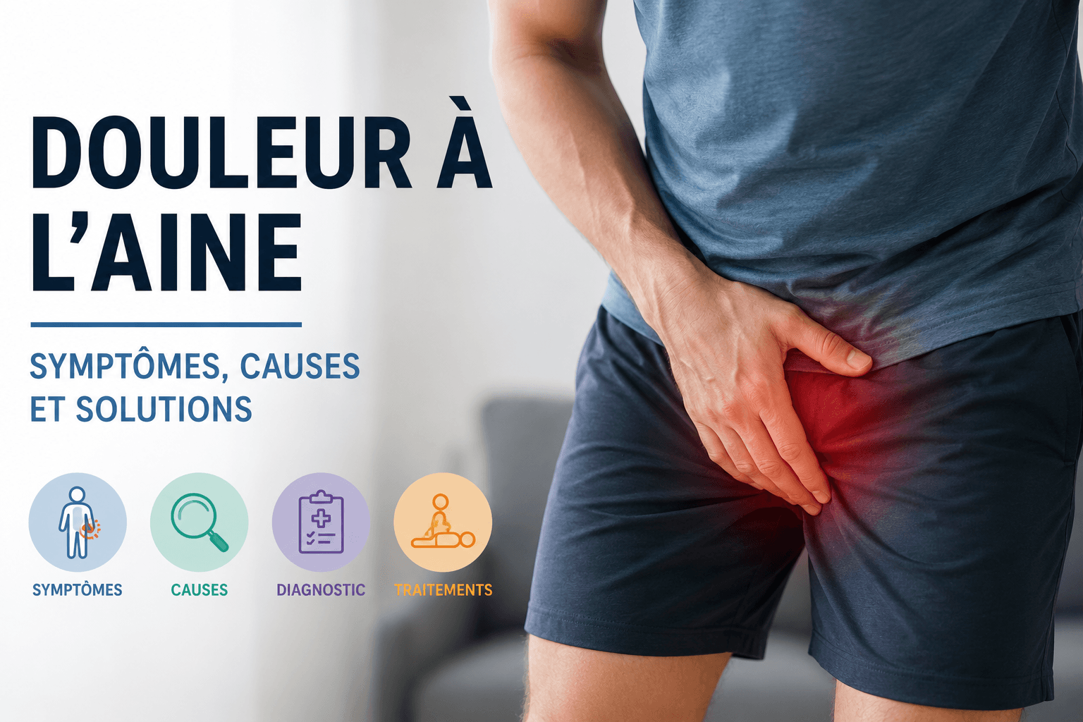douleur aine symptome cause - illustration anatomique de la région inguinale