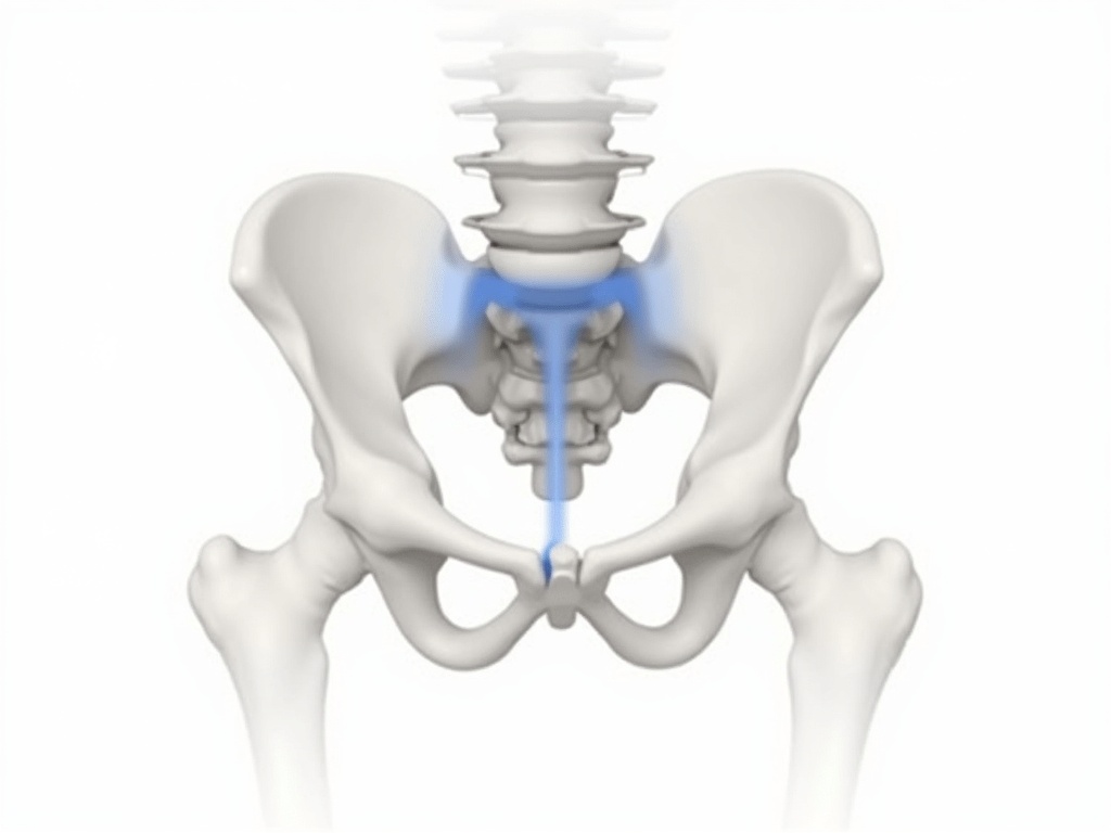 douleur coccyx signification causes - illustration anatomique du coccyx et du sacrum