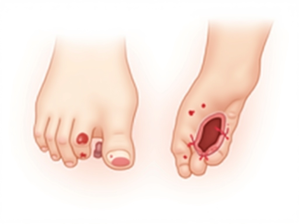 pied main bouche adulte - illustration médicale des lésions vésiculaires sur mains et pieds