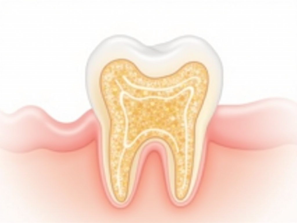 tartre sur les dents - illustration anatomique du dépôt de tartre sur l'émail dentaire