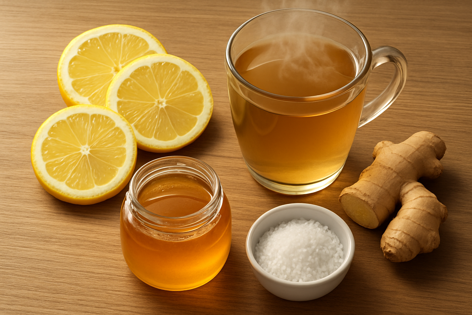 Remède naturel angine citron - tisane miel citron et ingrédients naturels pour la gorge
