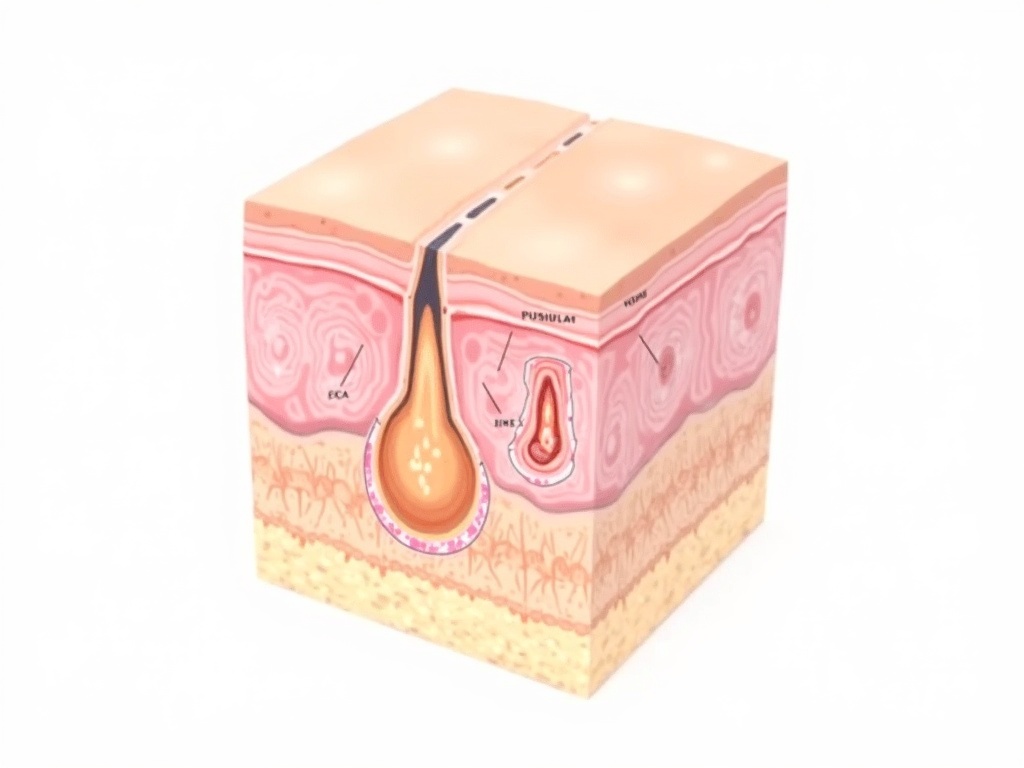 boutons sur le corps - illustration anatomique des types de lésions cutanées