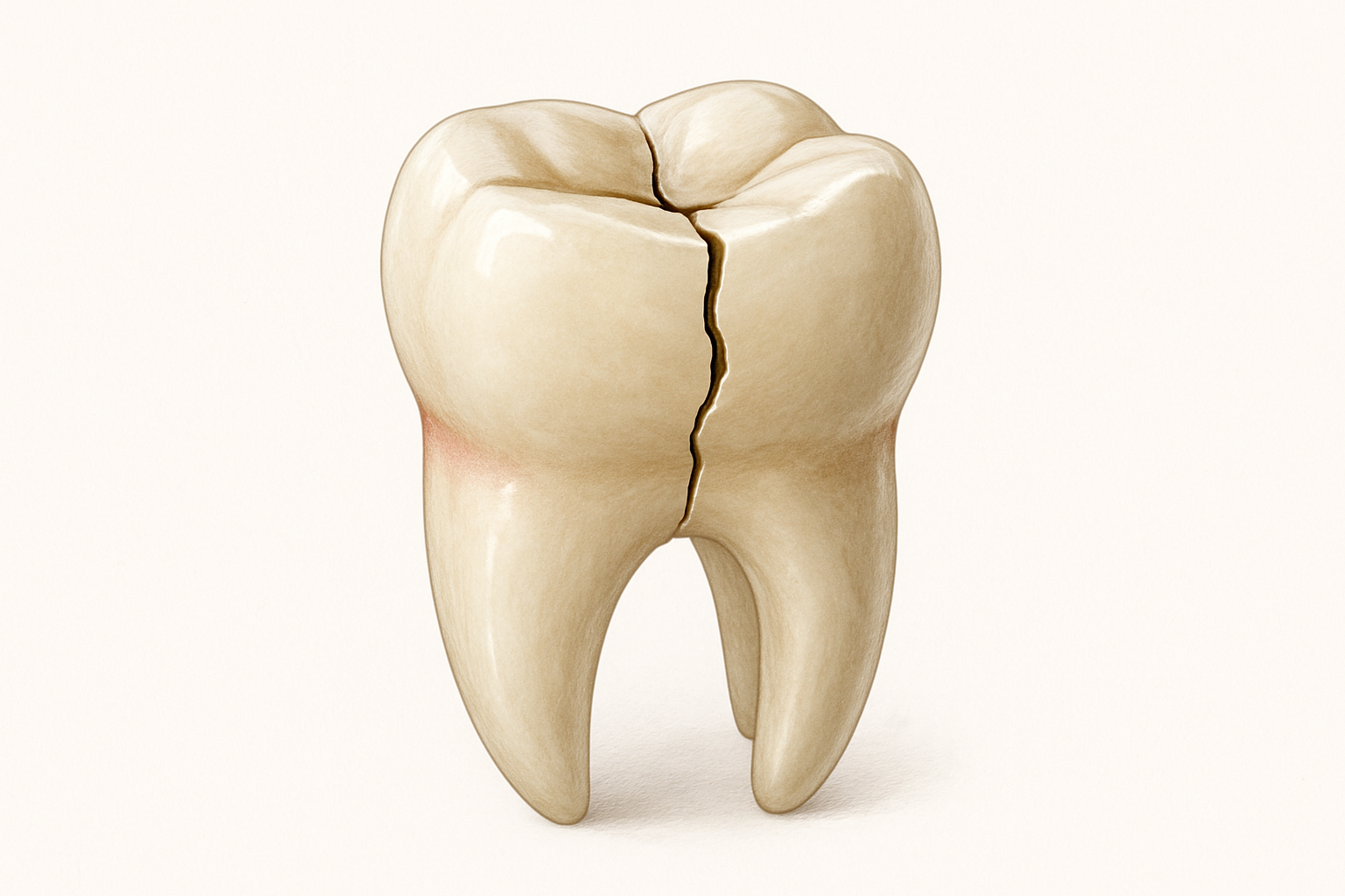 Dent cassée urgence - illustration d'une molaire fracturée vue de près