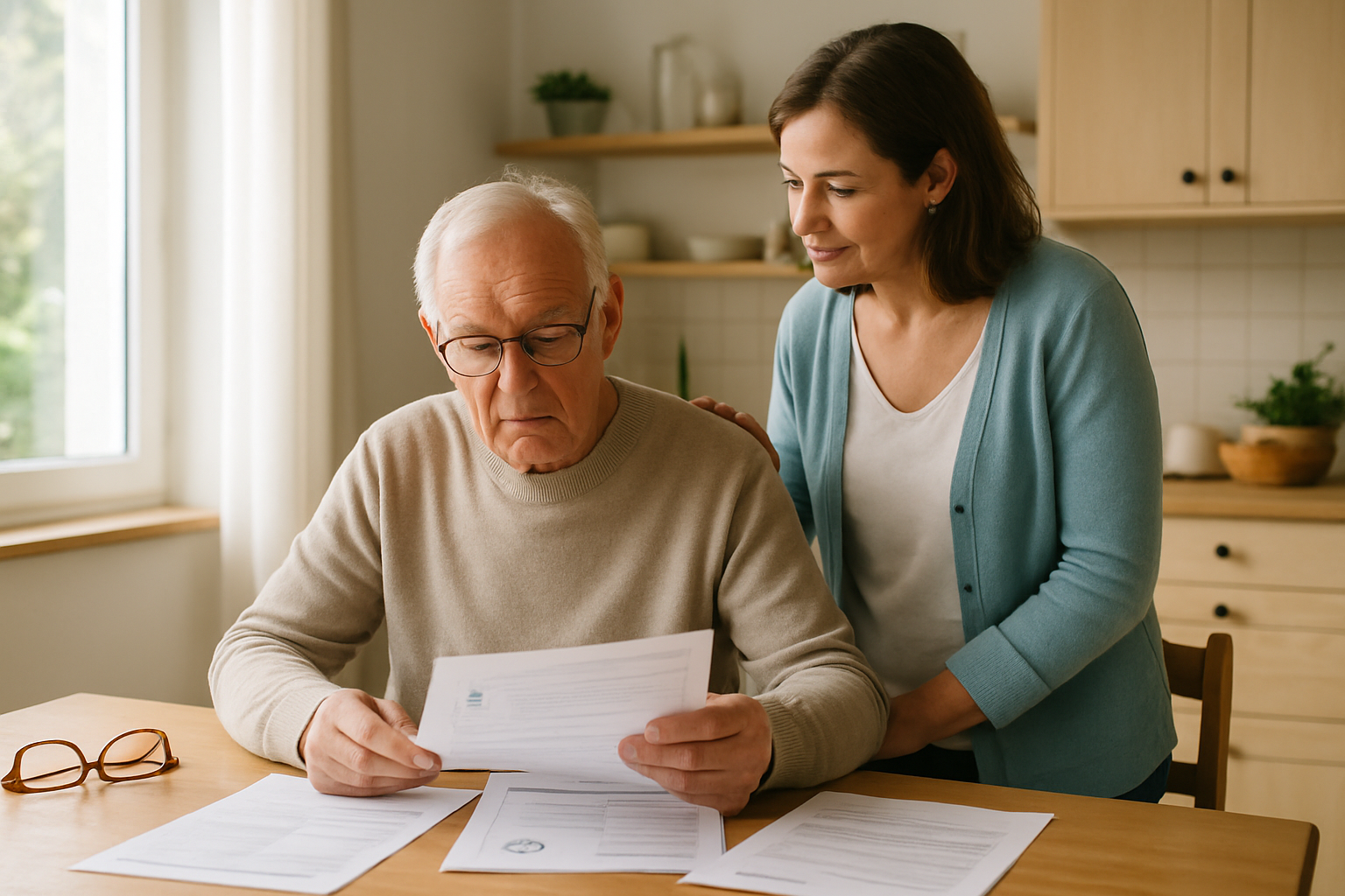 Senior consultant des documents de santé et de mutuelle senior à domicile
