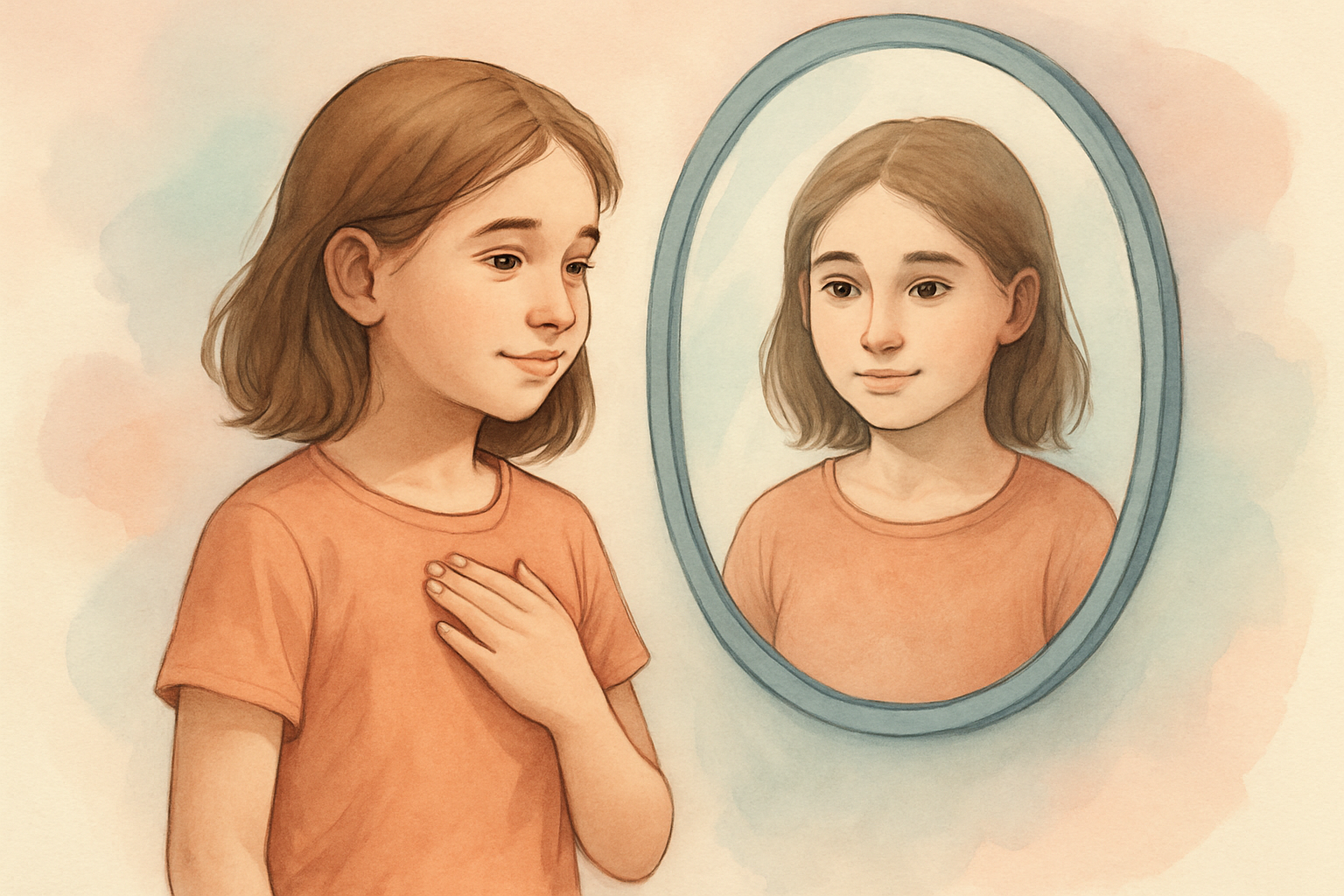 Puberté chez la fille - jeune fille découvrant les changements de son corps