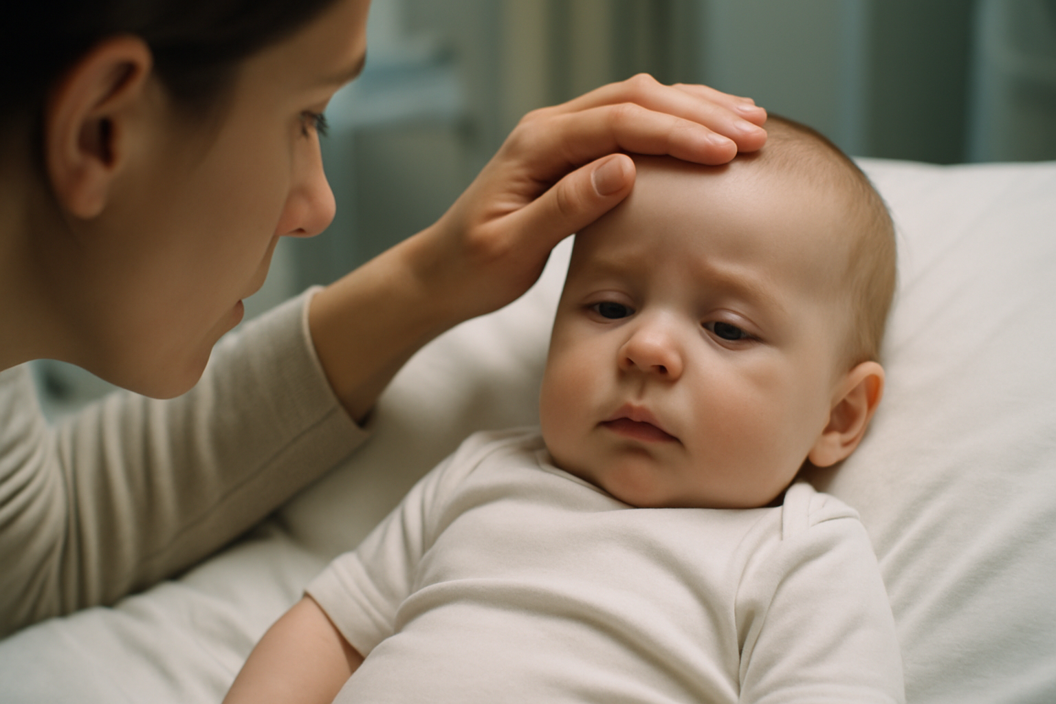 Signes de déshydratation chez le bébé - parent vérifiant l'état de son nourrisson