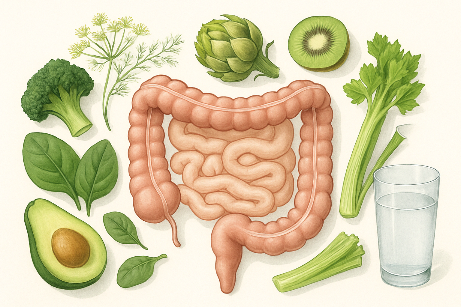Détox côlon naturelle avec légumes fibres et plantes digestives
