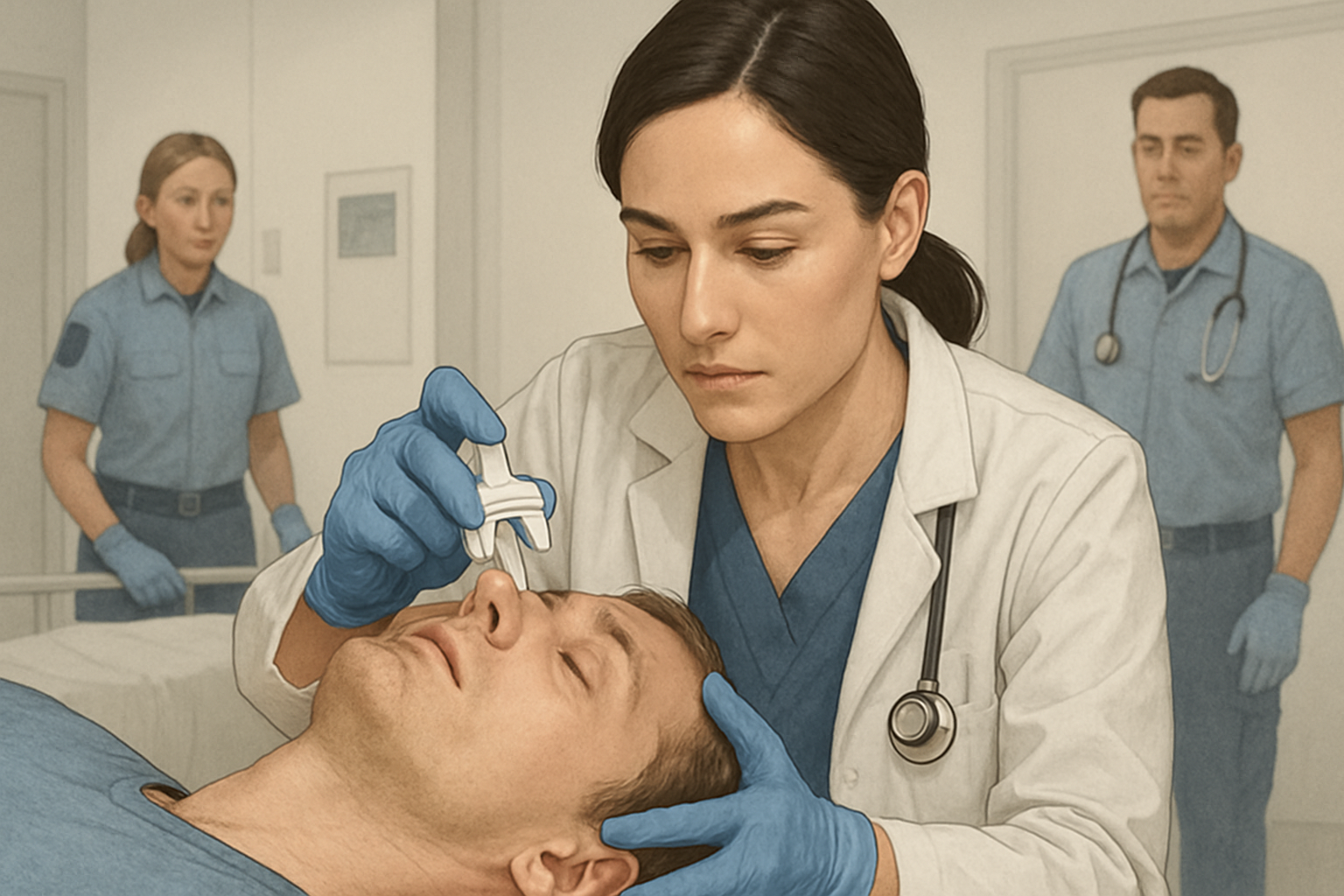 Overdose symptômes - administration de naloxone par un soignant en urgence