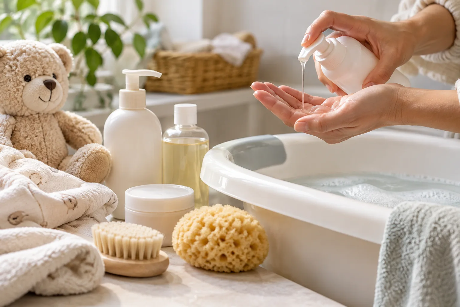 bain bebe peau seche sensible pour Bain de bébé à peau sèche dans une composition sobre et lisible