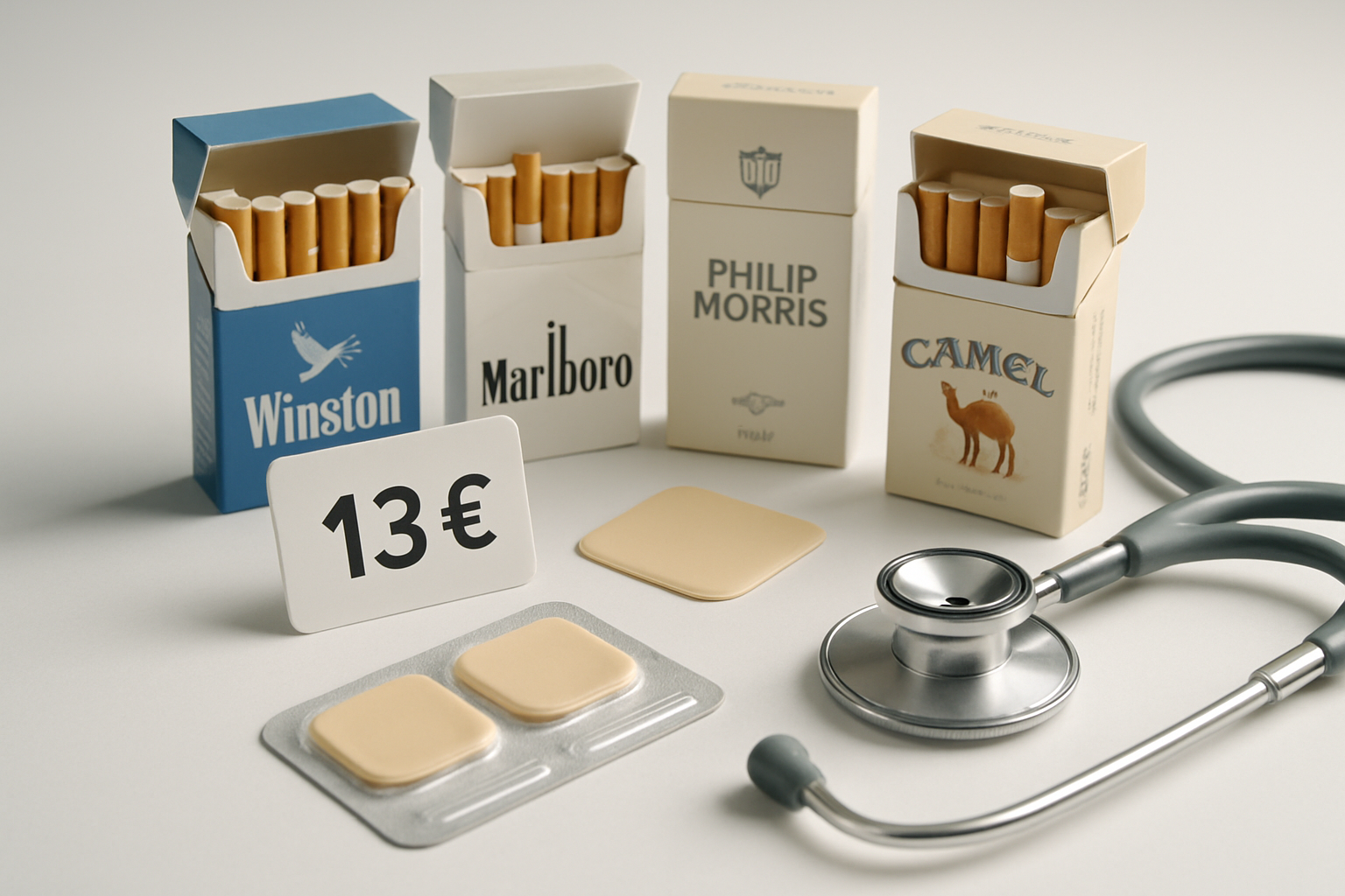 Prix du paquet de cigarettes en 2026 - paquets de tabac avec étiquette de prix et substituts nicotiniques