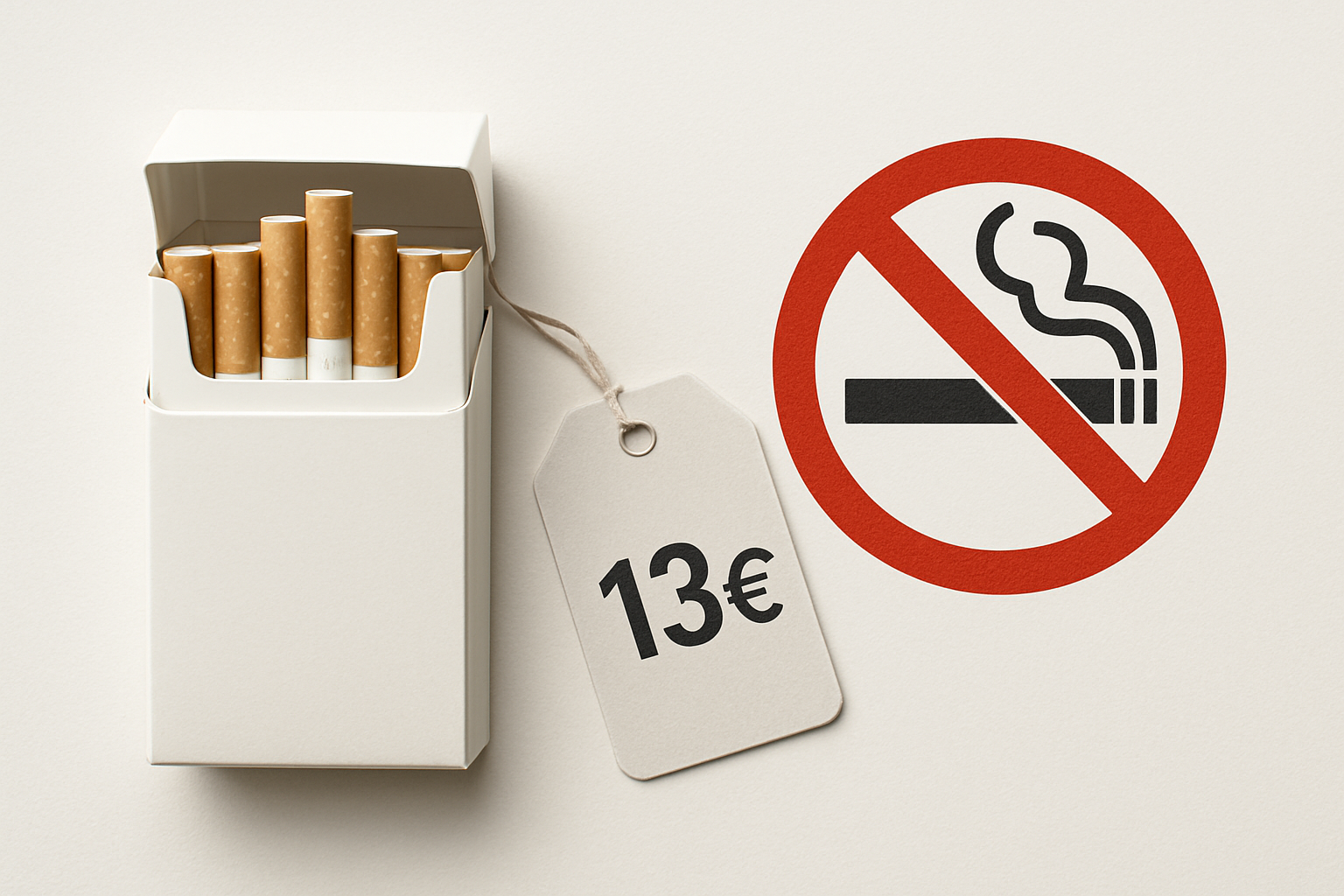 Prix tabac paquet cigarette 2026 - paquet de cigarettes avec étiquette de prix