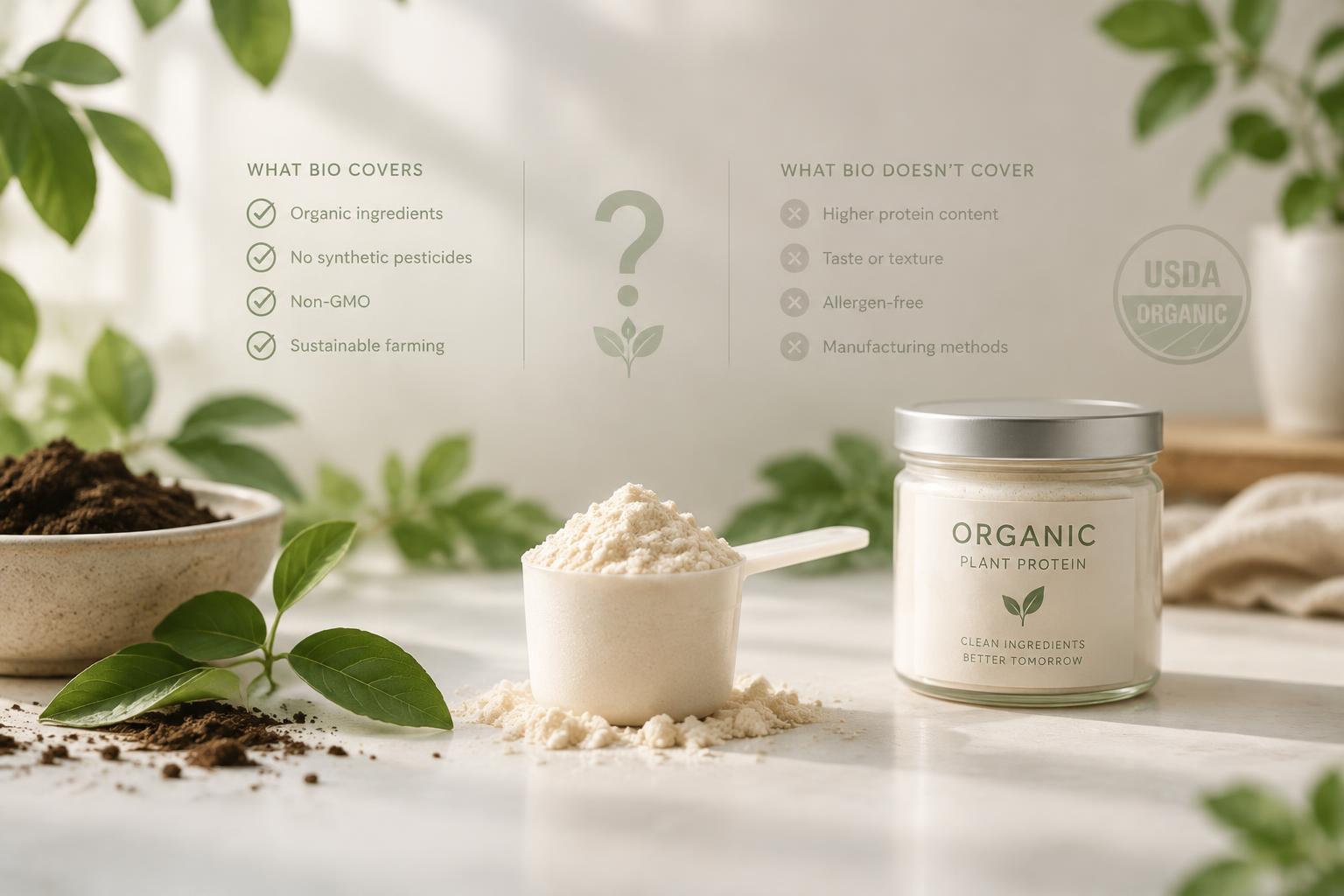 Protéines bio en poudre : ce que le label prouve
