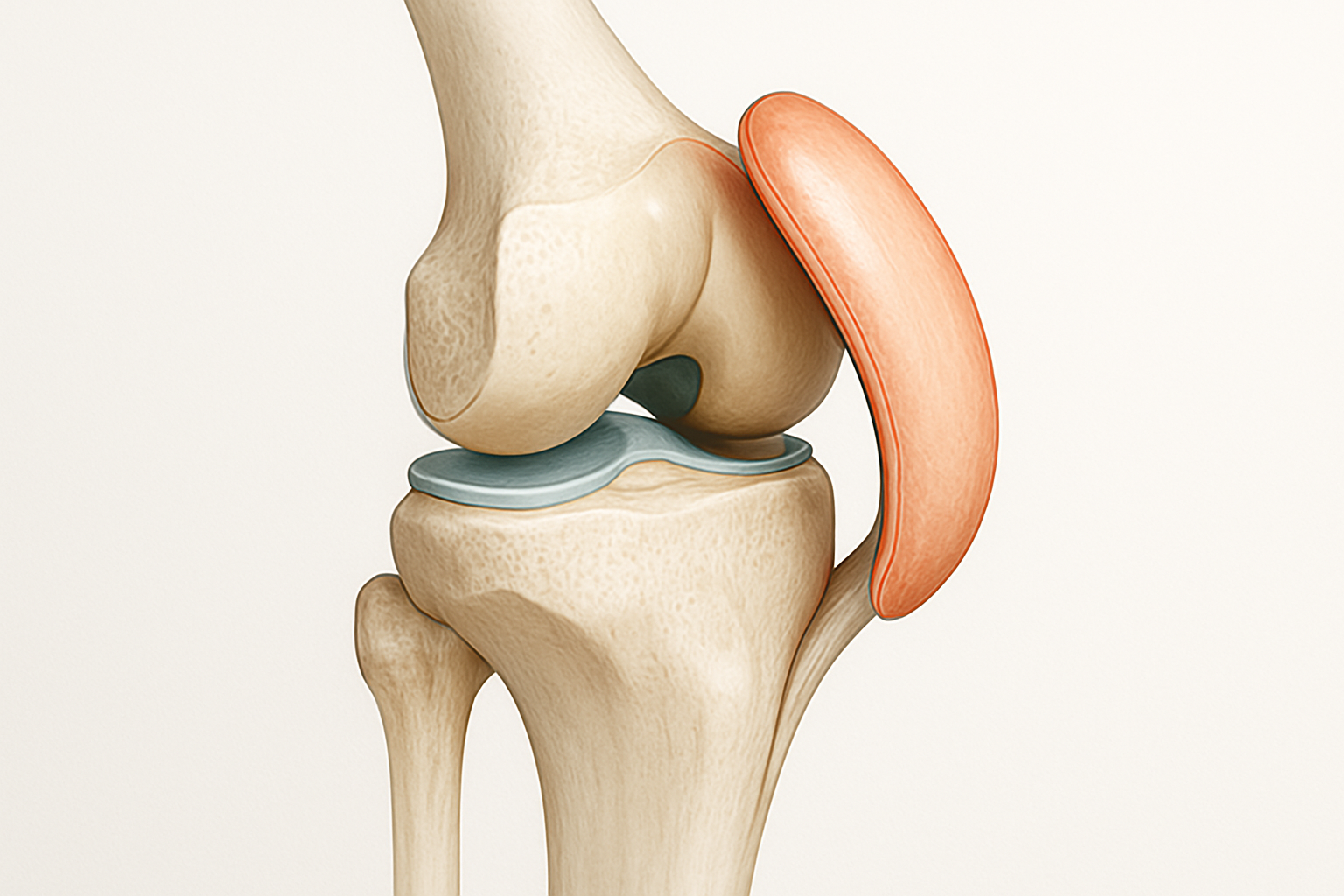 Subluxation rotulienne du genou : illustration anatomique du déplacement latéral de la rotule